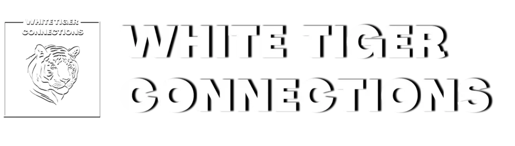 White Tiger Connections' Logo White Horizontal